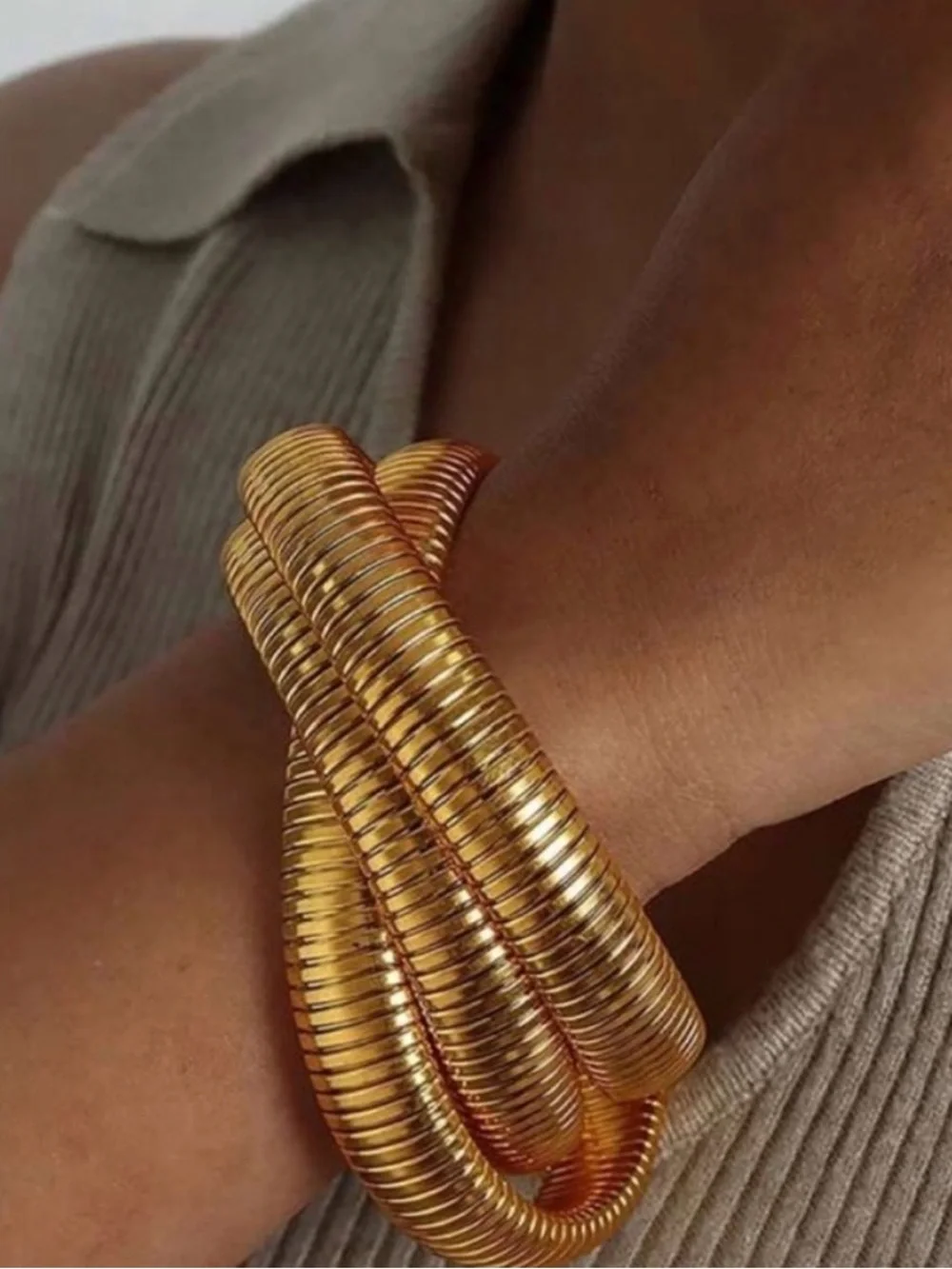 NWOT 18K Gold Plated Wrap Twist Bracelet